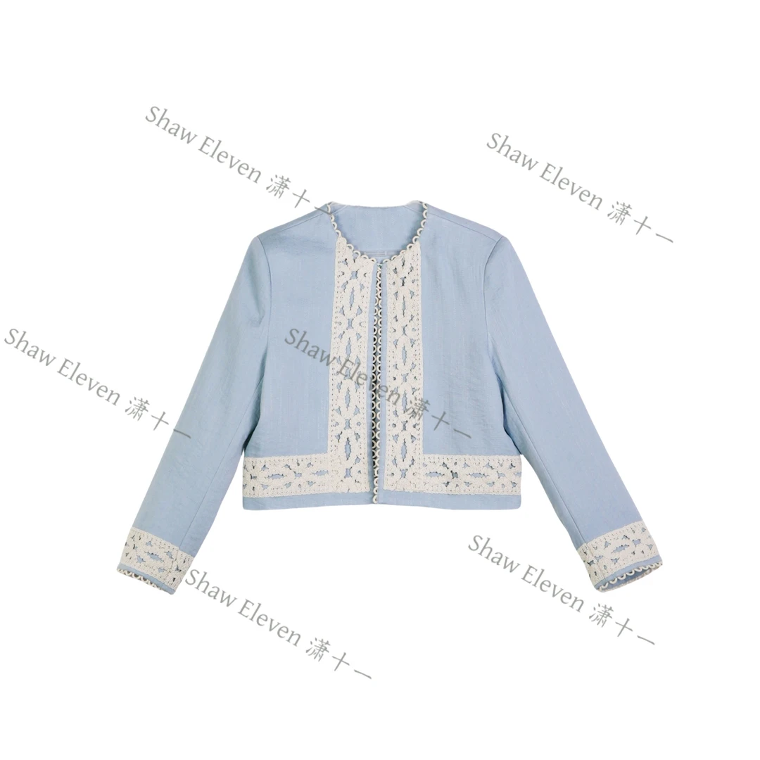 新品【Shaw Eleven】2025春装新款法式花边装饰淑女外套