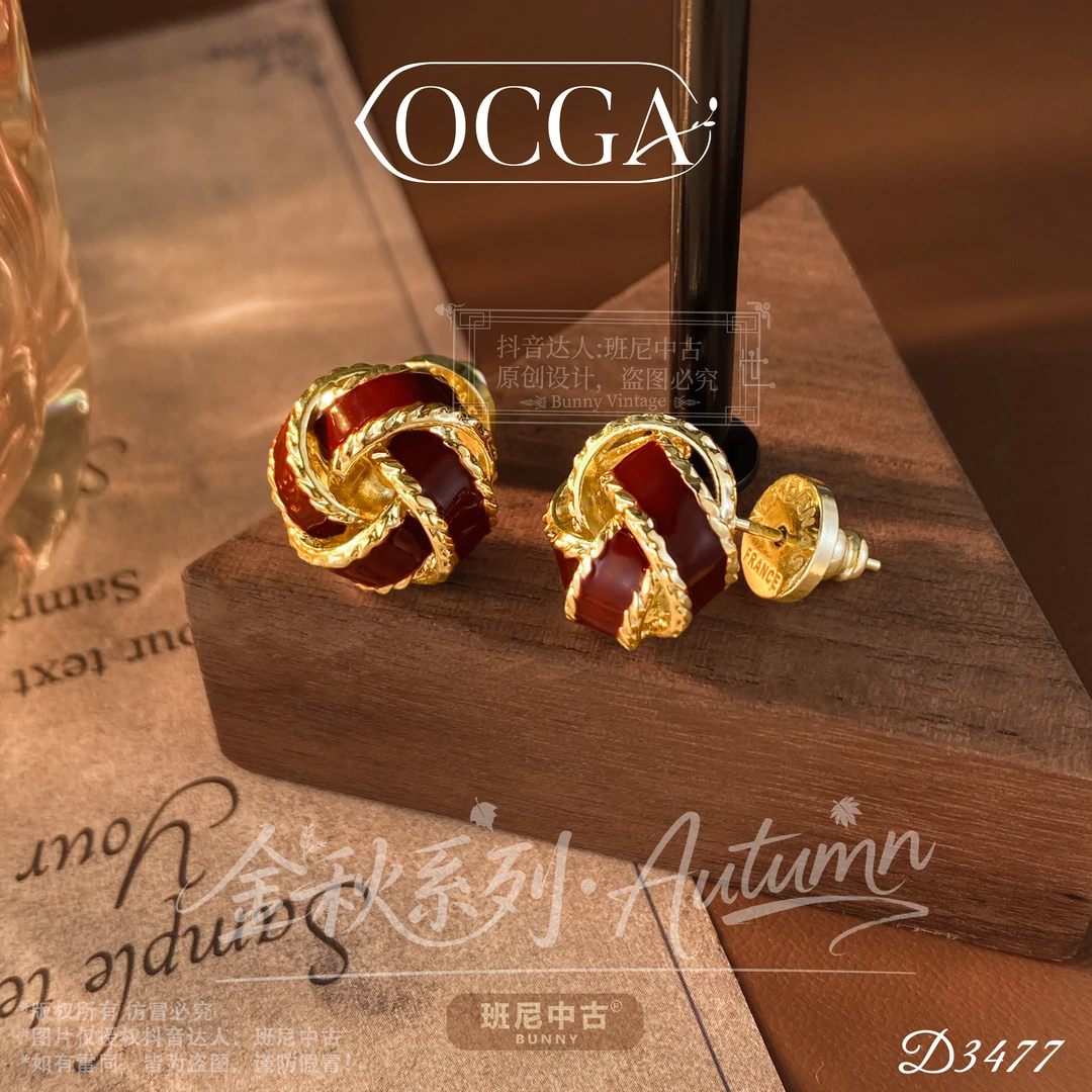 D3477法【红烟花】秋冬OCGA 欧斯伽斯限定耳钉