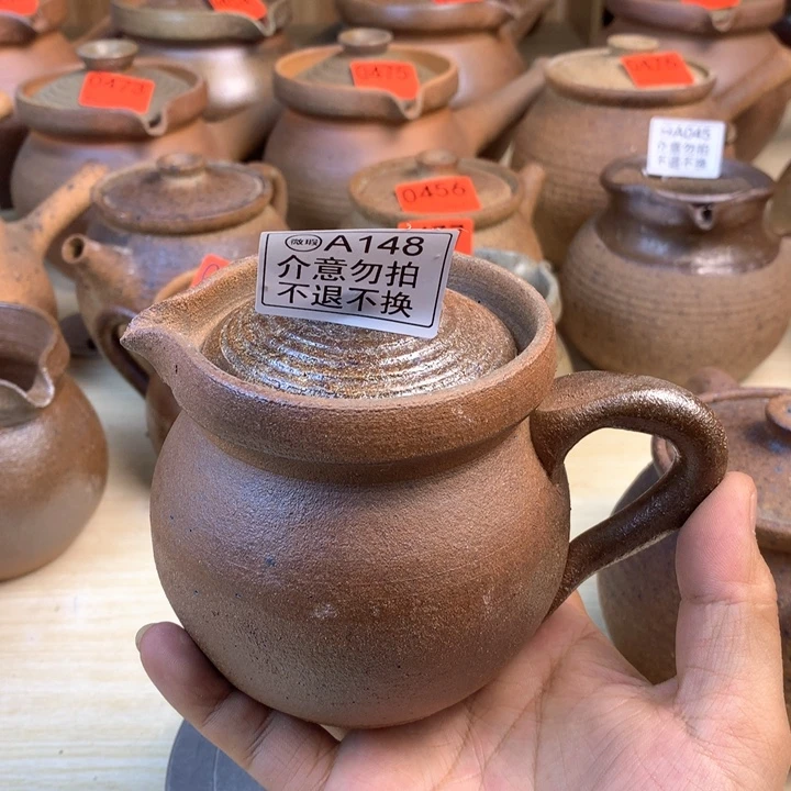 ****n云南手工柴烧烤茶罐把手不正400毫升