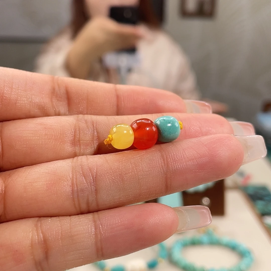 南红玛瑙未镶嵌红绿灯卡8+