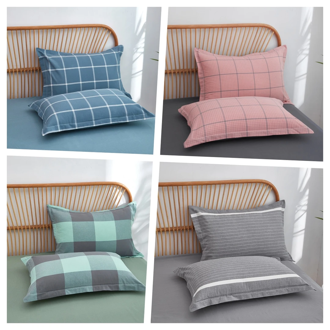 100%色织全棉枕套一对（宠粉福利颜色随机）