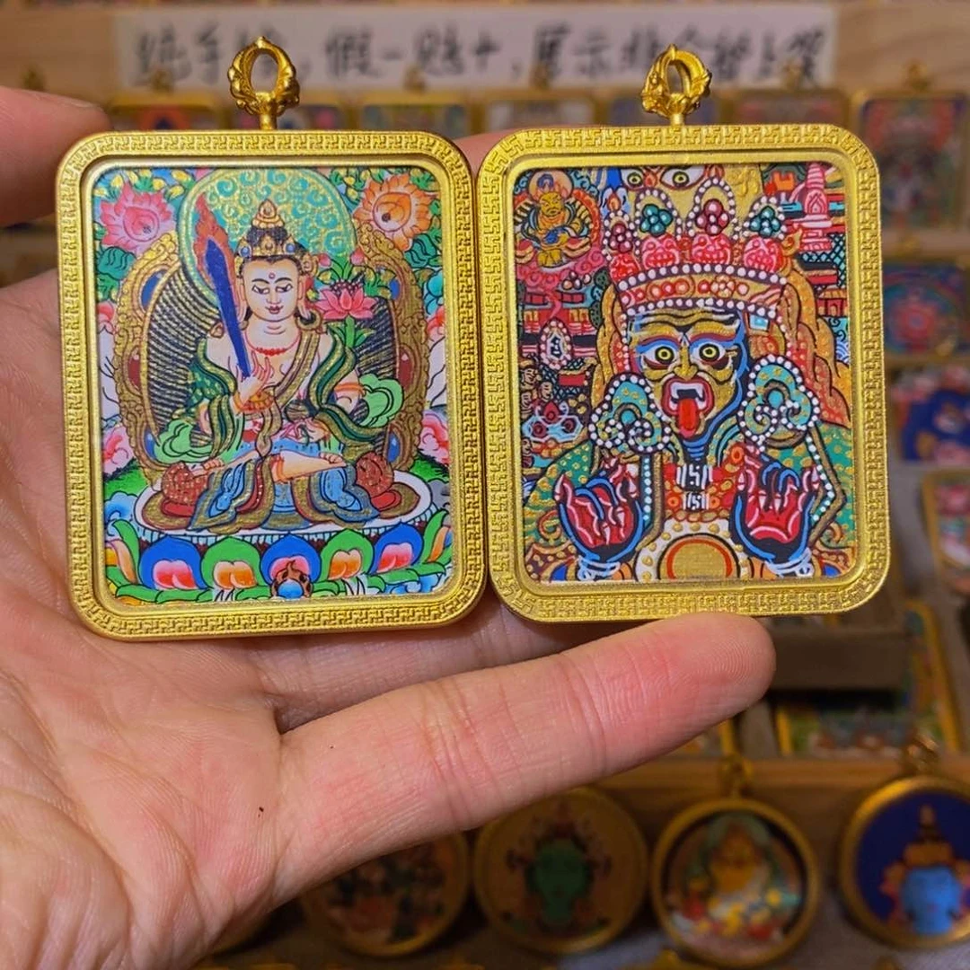 吊坠虚空藏菩萨➕扎基拉姆纯手绘唐卡