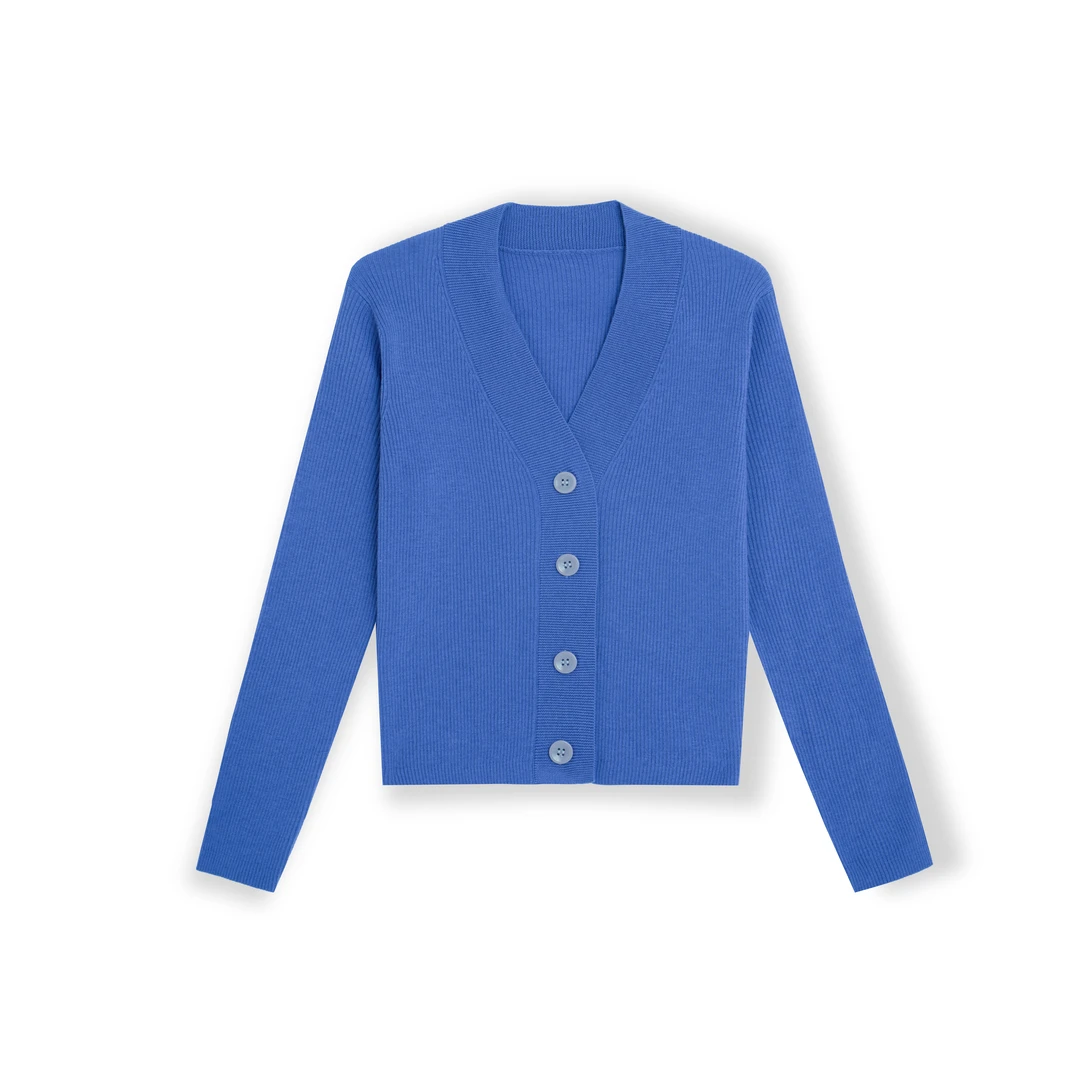 【秋冬】2025新款显瘦V领气质时尚百搭修身针织开衫外套JX01