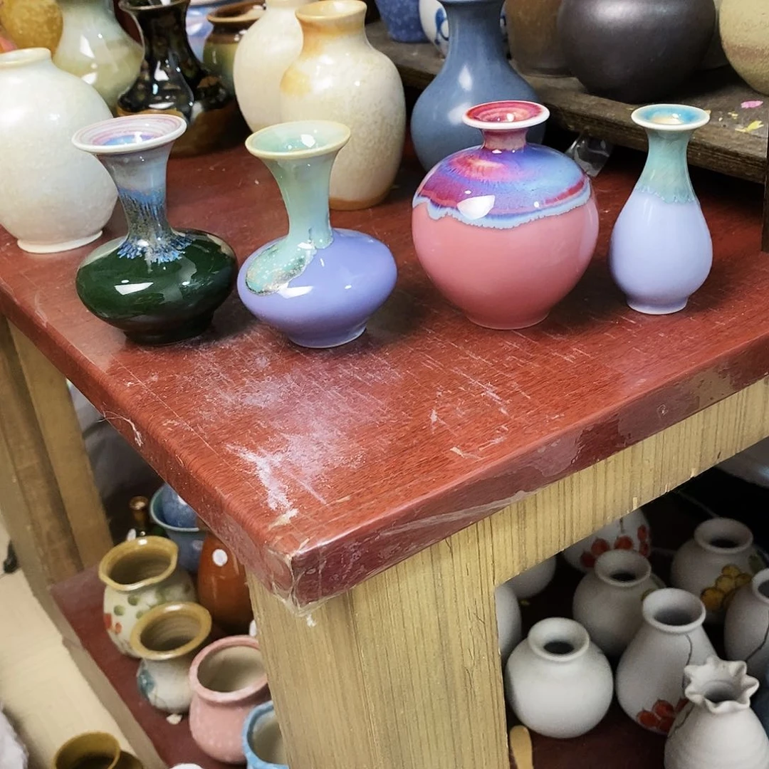 摆件龙*尔巴掌大不插花景德镇高温陶瓷小花器