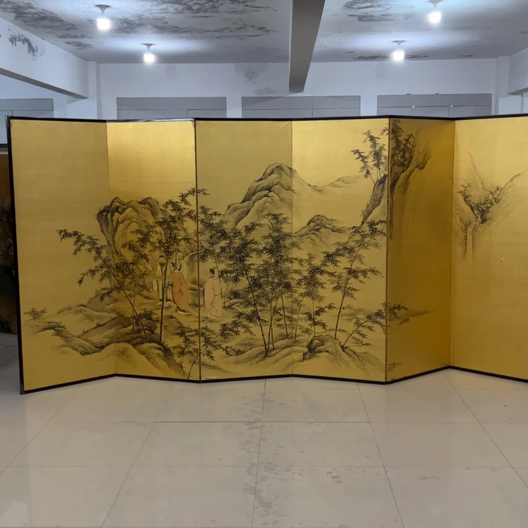 绘画屏风框画茶空间设计