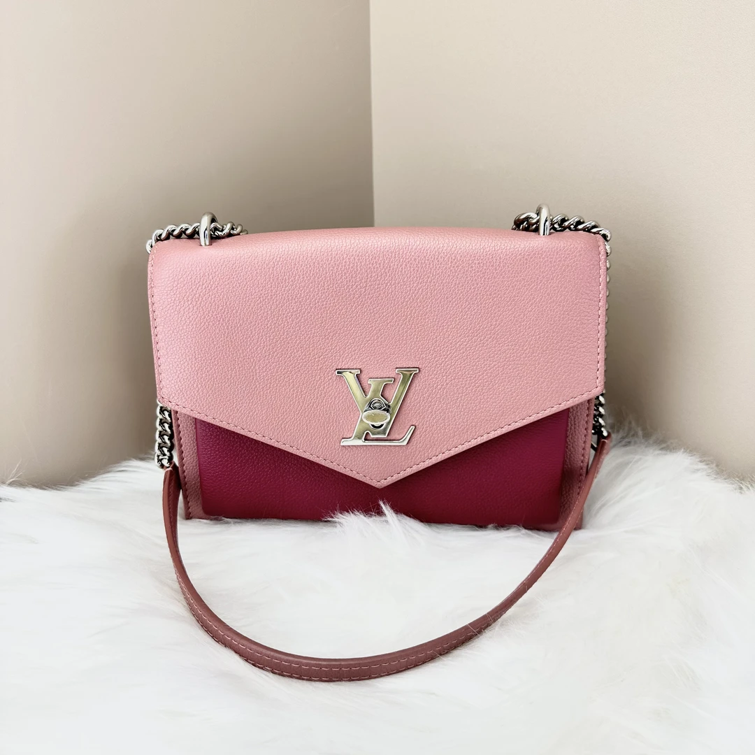 95新 LouisVuitton/路易威登 LV lockme 粉色链条包