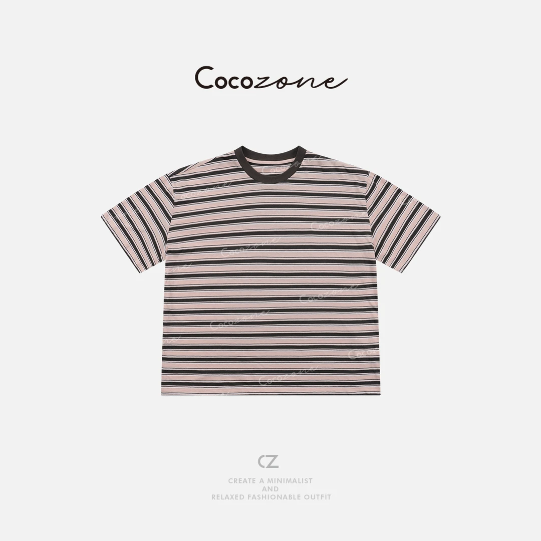 COCO ZONE 刘一一 【100棉】经典条纹元素柔和圆领T恤CD1A0967