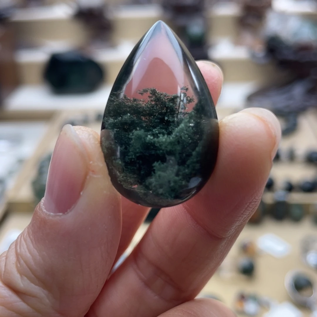 水晶颈饰未镶嵌绿幽灵聚宝盆水滴