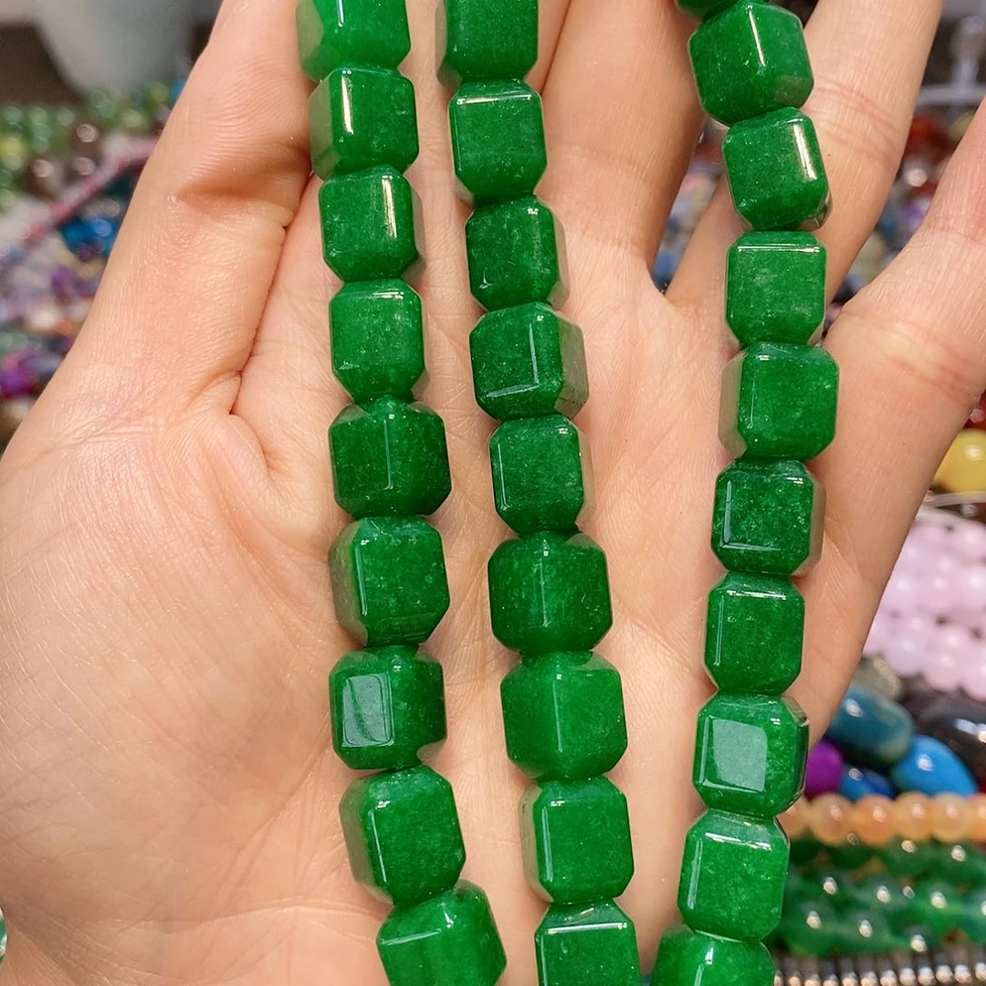 散珠玛瑙/玉髓11mm字母绿一条