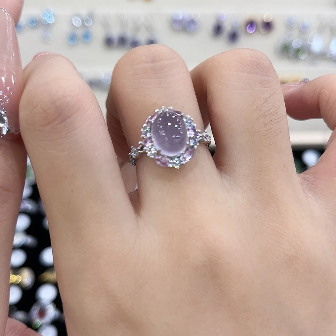 Q***笑萤石银S925镶嵌戒指