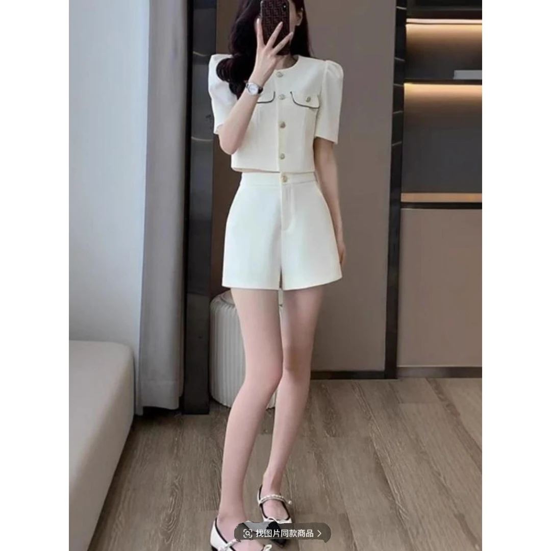2025夏季新款小个子显瘦时尚套装女今年流行漂亮小香风高级感短裤