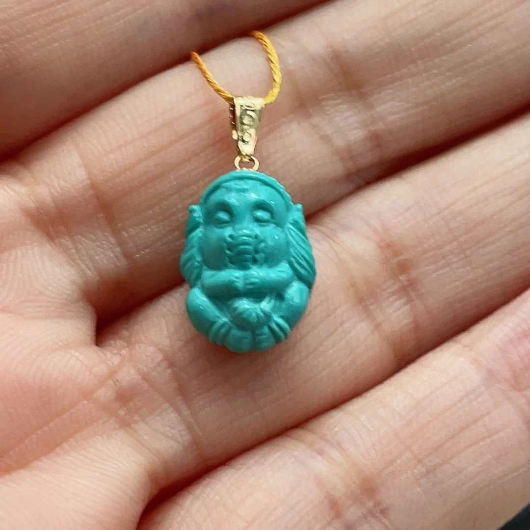 绿松石颈饰18K金镶嵌