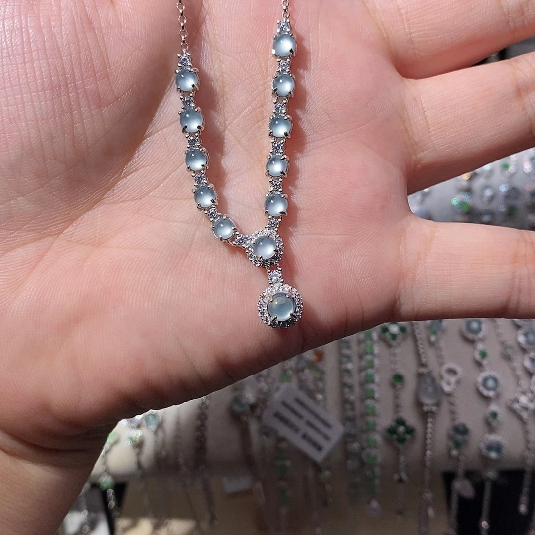 翡翠银S925镶嵌颈饰