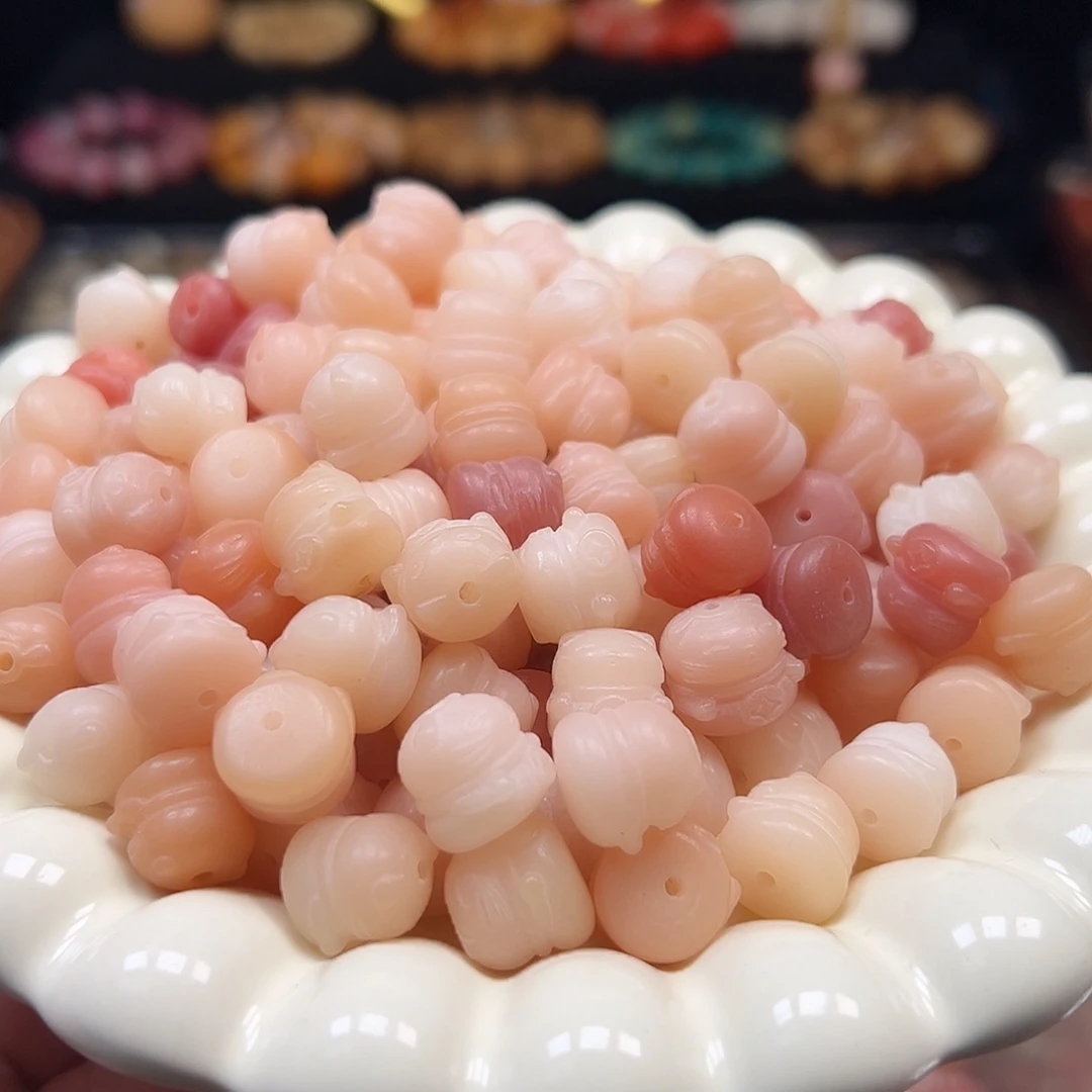 手串菩提根/象牙果卡12粉色招财猫30颗