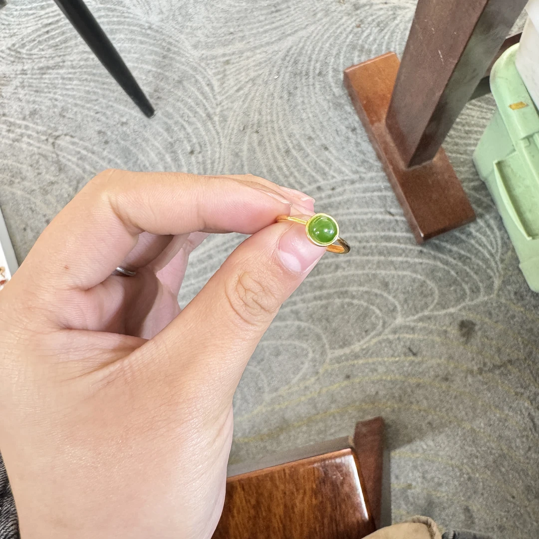 和田玉s925小圆戒指