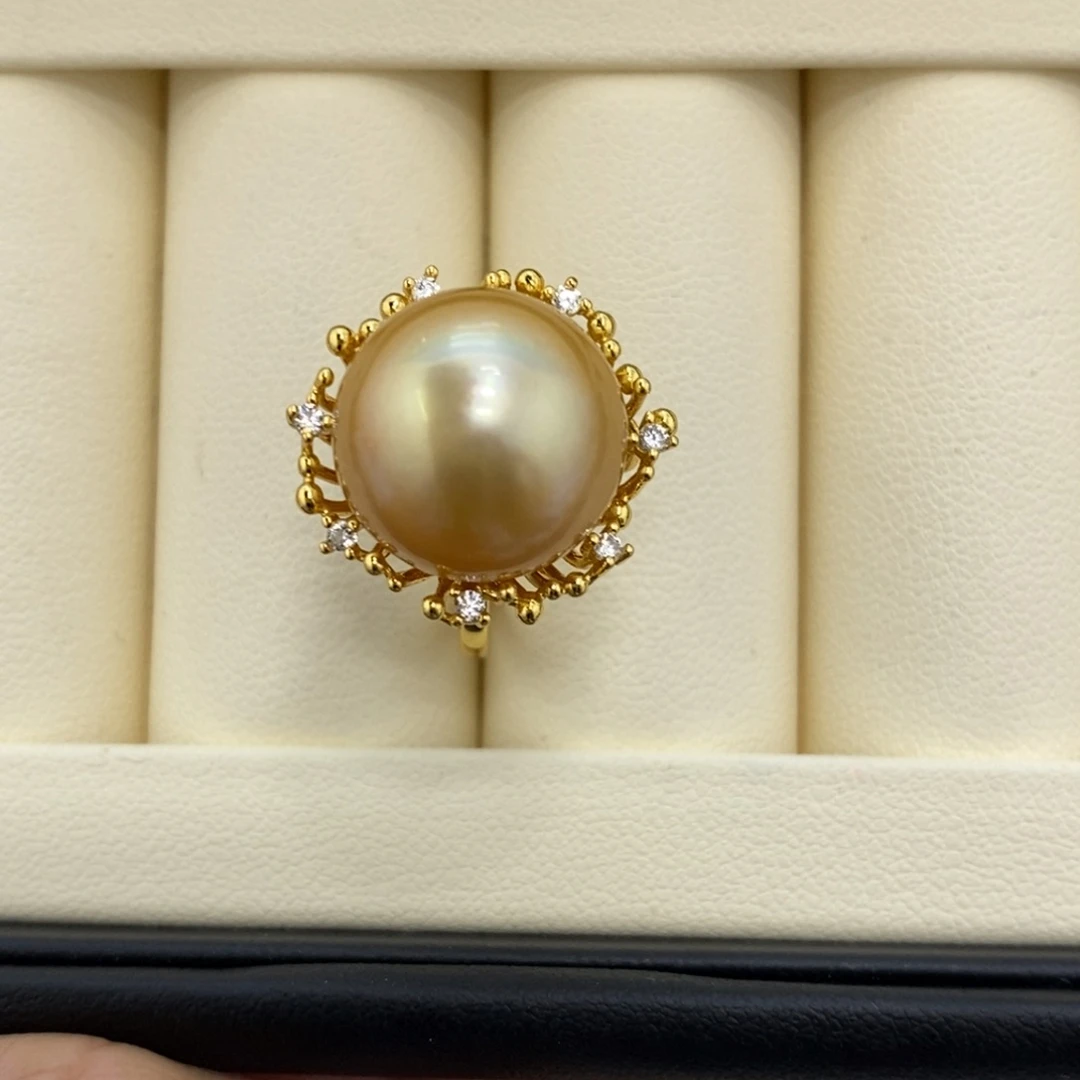 海水珍珠裸珠南洋金珠14-15