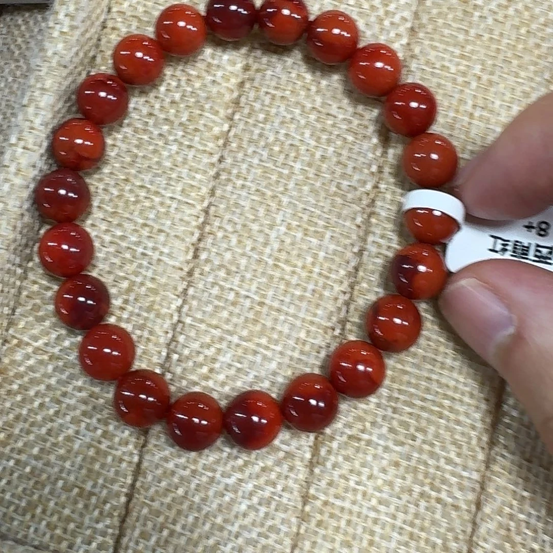 南红玛瑙未镶嵌手链手串原矿南红瓦西高品质8加双色