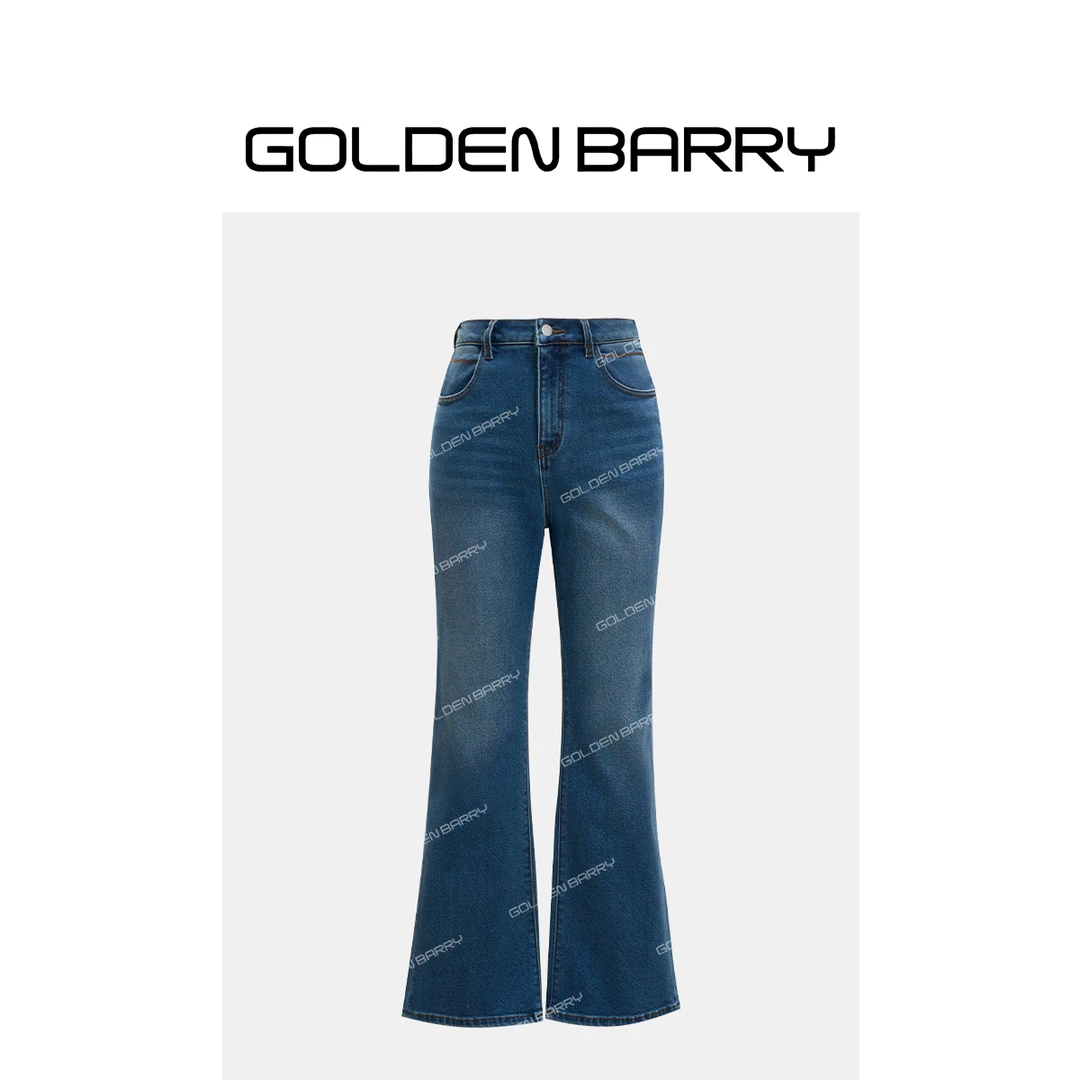 GOLDENBARRY|506034磨毛微喇牛仔裤