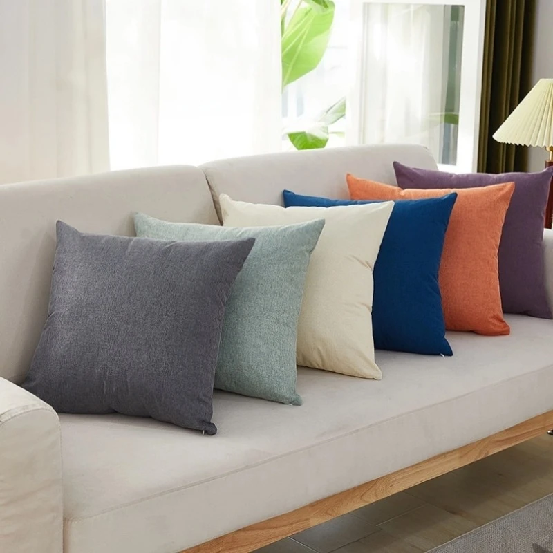 北欧棉麻抱枕客厅沙发靠背枕头靠背垫套床头靠枕长方形不含大抱枕
