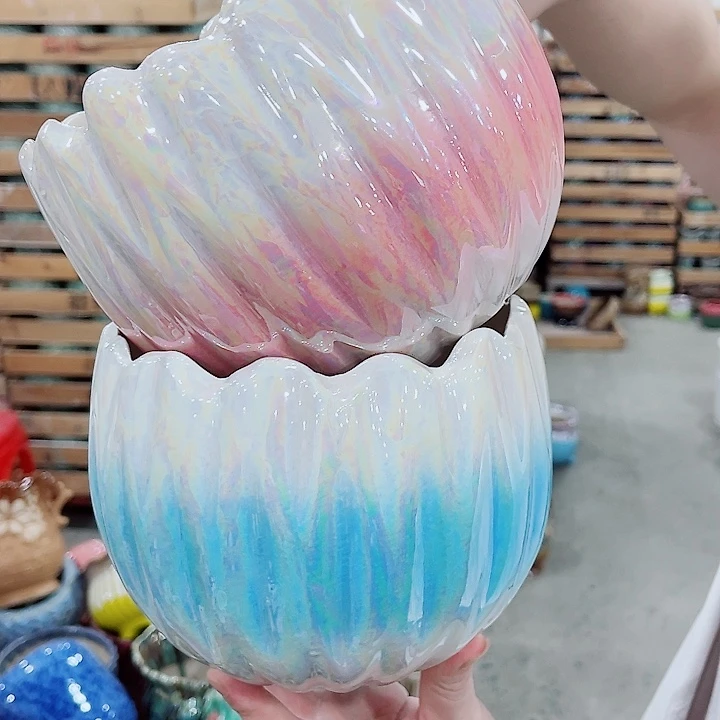 有孔，凑10元包邮陶瓷花盆发货！