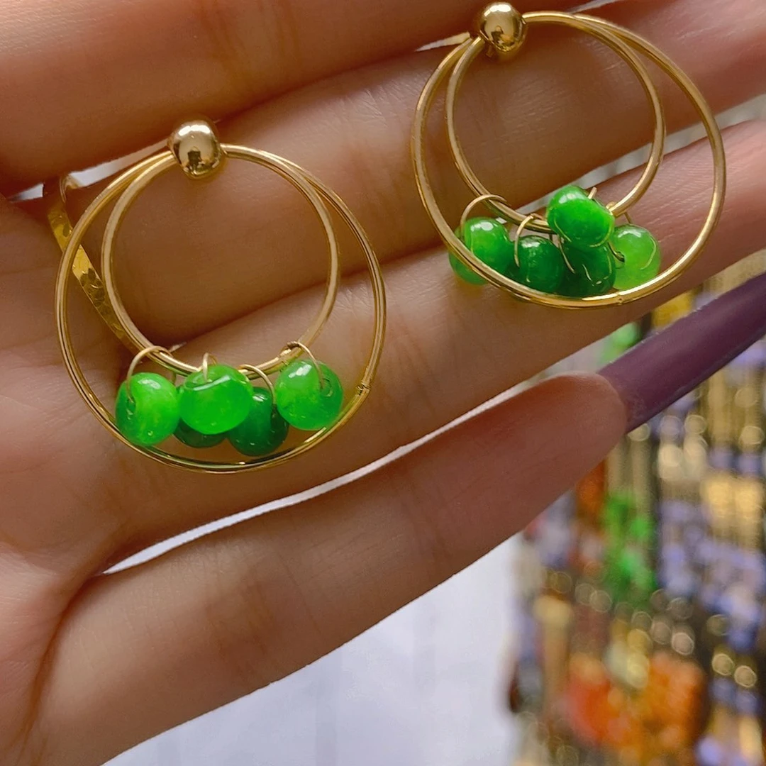 翡翠合金耳饰翡翠