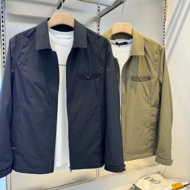 2025高品质春款男士修身翻领简约时尚夹克外套