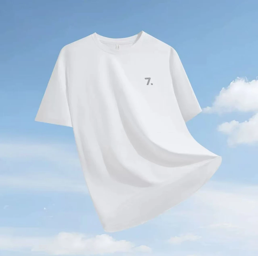 白色【纯棉短袖】新款时尚印花短袖夏季男女同款纯棉重磅T恤A24