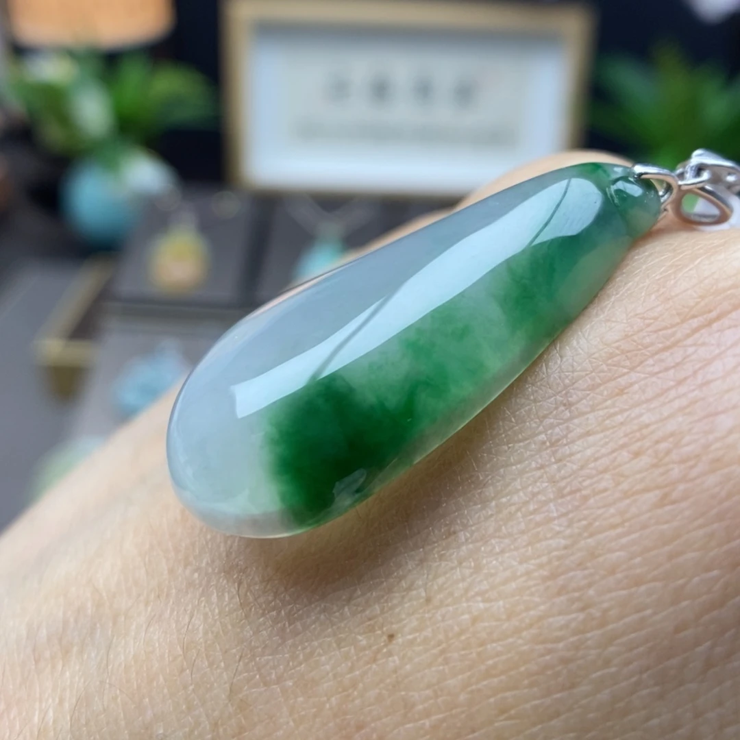 翡翠银S925镶嵌颈饰吊坠25