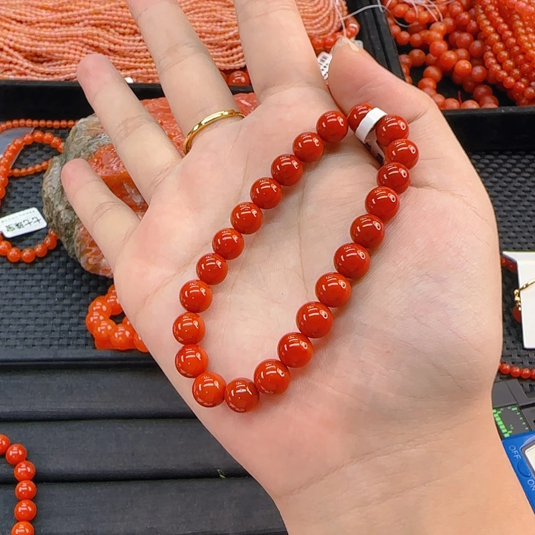 颈饰未镶嵌南红玛瑙阿东寨卡8手串