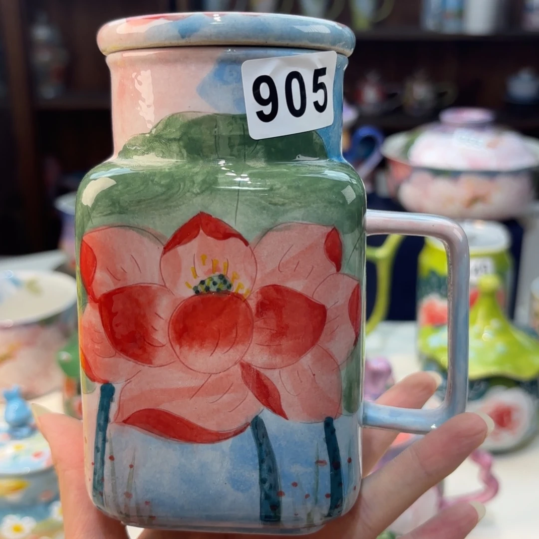 瓷片景德镇手绘高温釉下彩陶瓷茶具