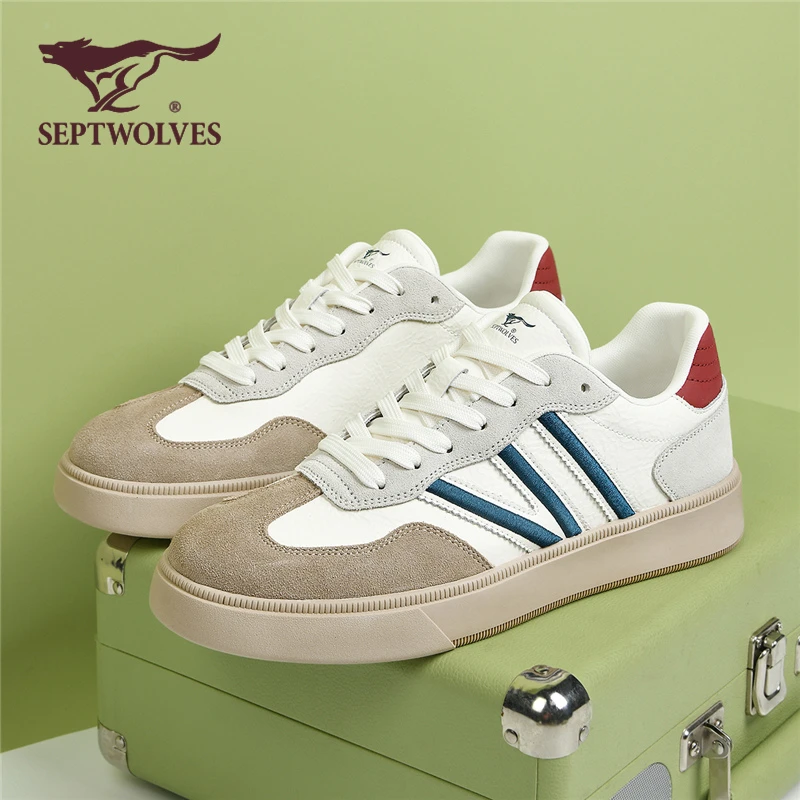 七匹狼男士春夏德训鞋时尚百搭板鞋低帮潮流休闲鞋复古拼色阿甘鞋