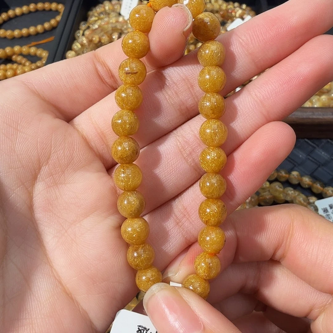 发晶手链未镶嵌天然金发晶