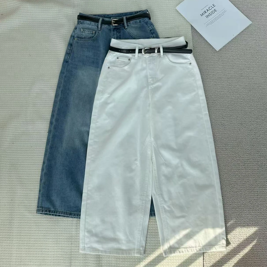 ［家淇定制］新款韩版高腰百搭修身显瘦时尚哈伦直筒九分牛仔裤6332