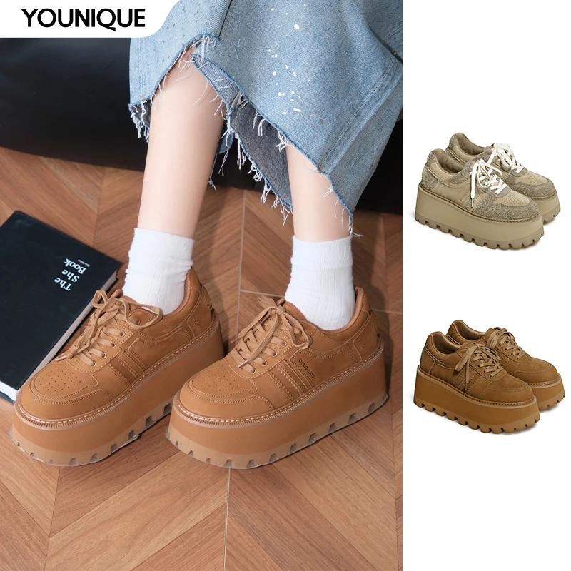 【DYMONLATRY】新品25秋冬复古松糕厚底板鞋休闲运动鞋女