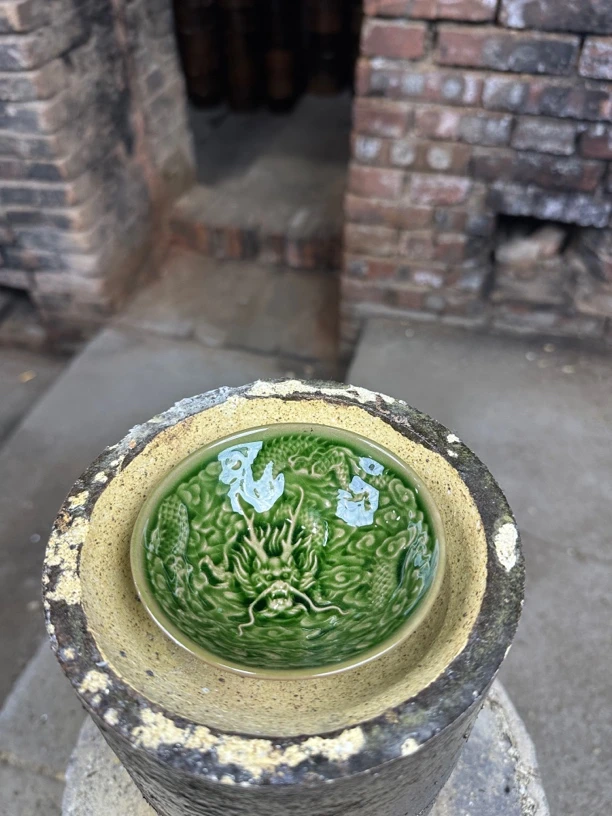 建盏主人杯 雕刻绿龙