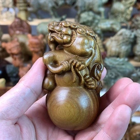 花梨木类临*绿檀木貔貅葫芦