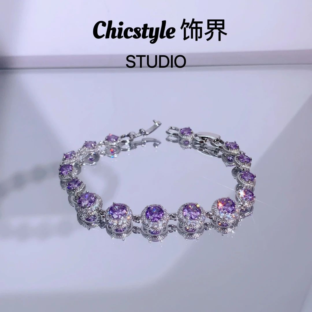 【紫梦星河】有调节扣气质显白紫珠手链B-81