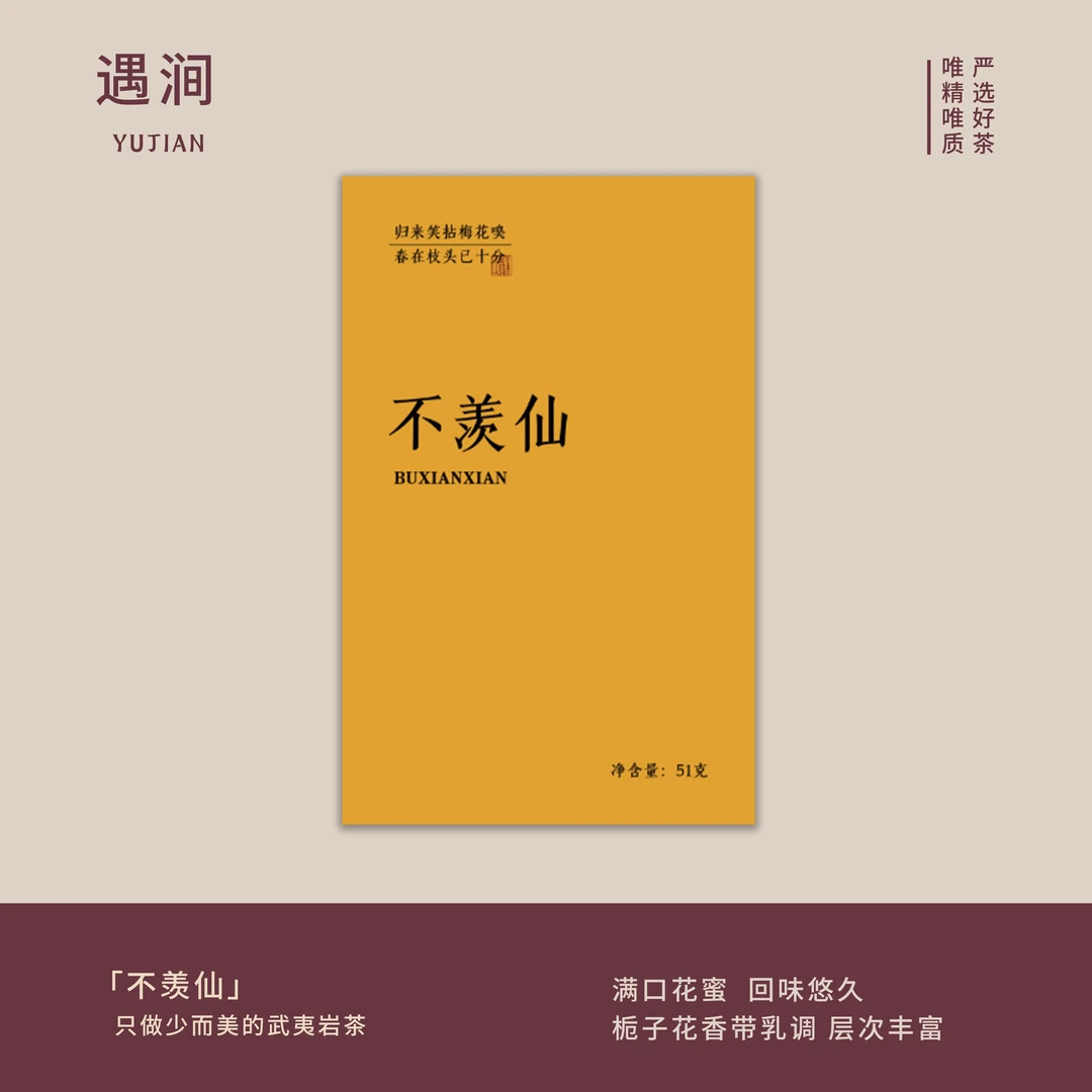 【不羡仙】花果香奶油香黄观音武夷山岩茶乌龙茶大红袍6泡51克