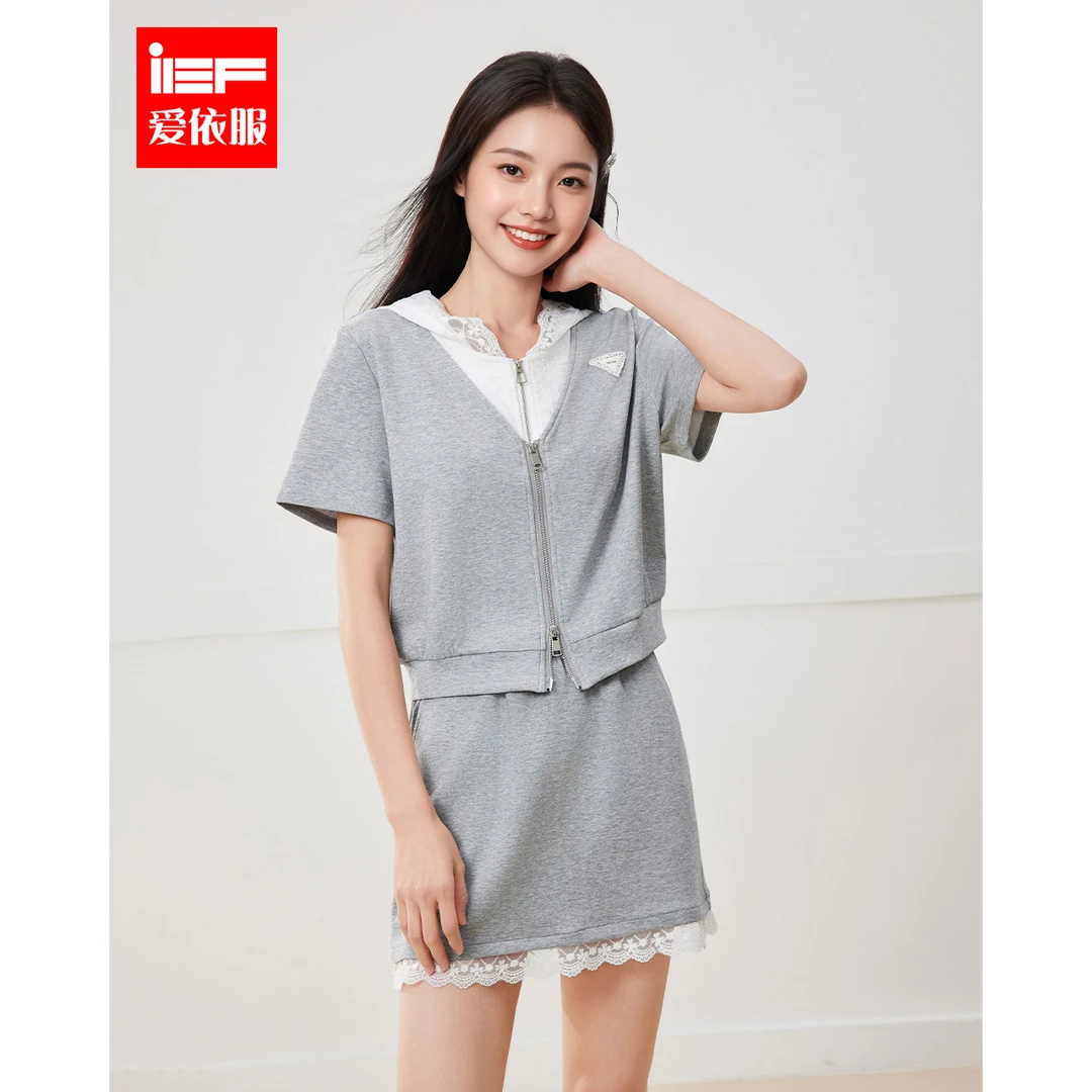 IEF/爱依服时尚套装2025夏季新款韩版甜美休闲风通勤百搭上下套裙