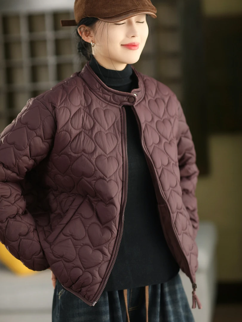 新款正反两面穿夹棉加绒棉袄时尚加厚立领女无帽棉服冬季棉衣外套