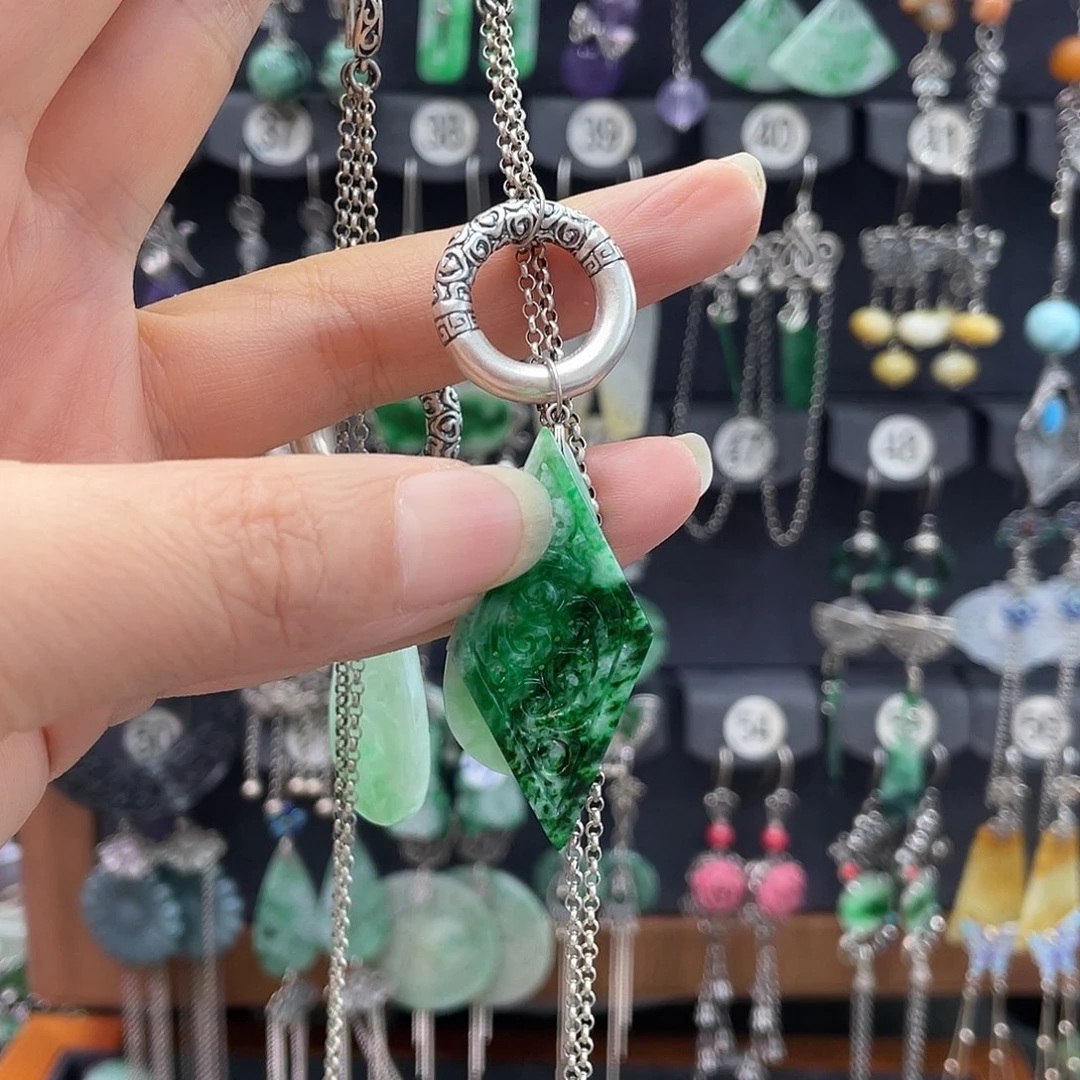 翡翠银S925镶嵌耳饰素*283fhhhhh