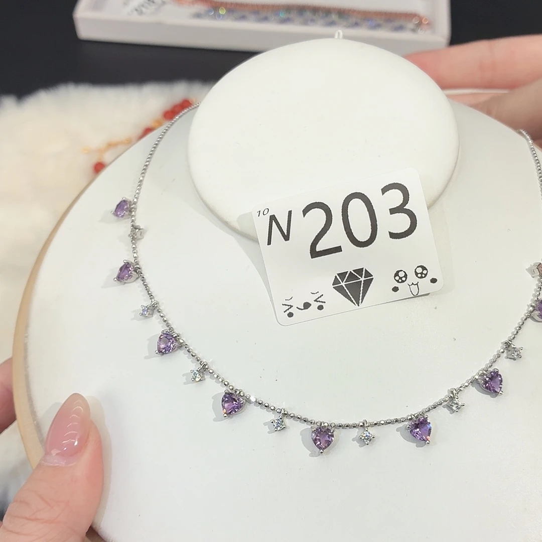 颈饰水晶银S925镶嵌