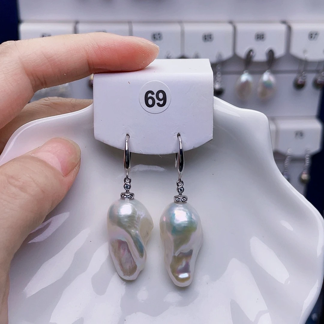 ღ***࿐未镶嵌淡水珍珠耳饰