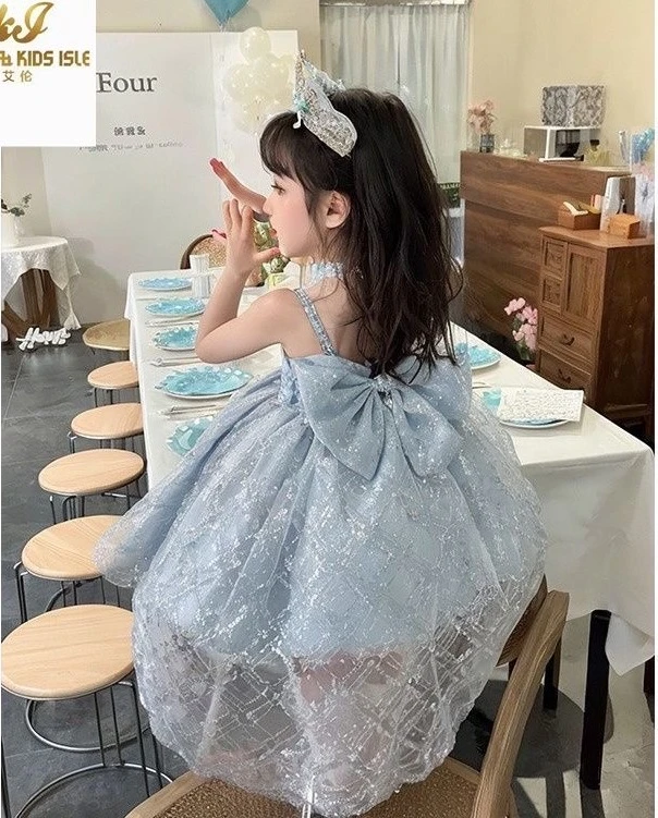女童连衣裙高级感春秋款儿童装生日礼服蓬蓬裙春装公主裙子艾莎女