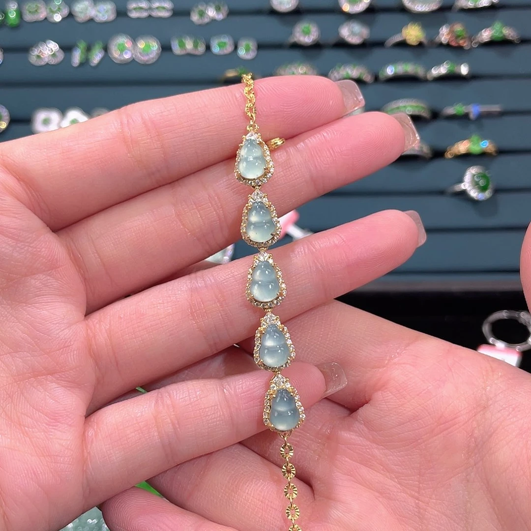 银S925镶嵌手链翡翠