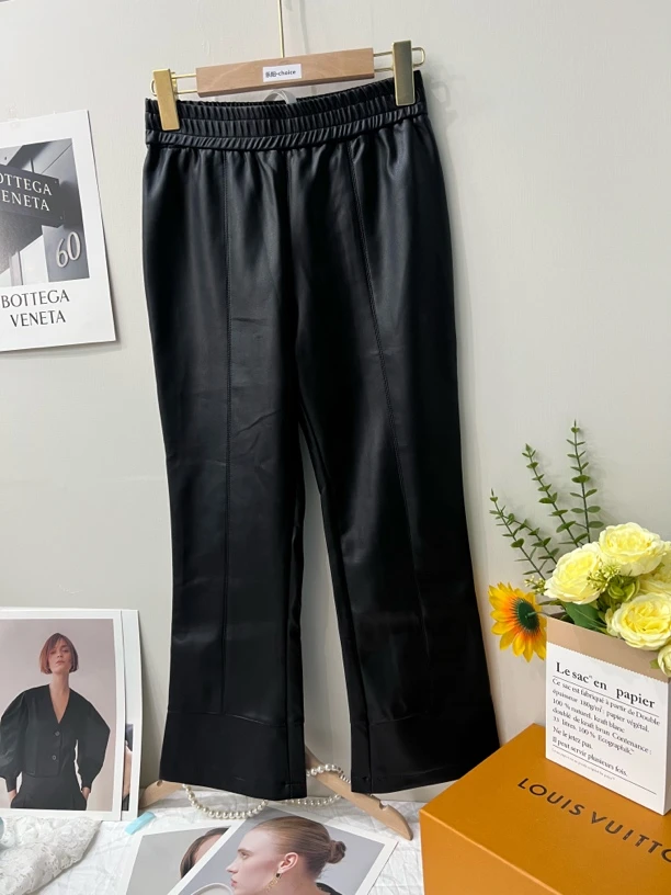 乐阳·choice欧洲站2025新款皮裤高腰显瘦