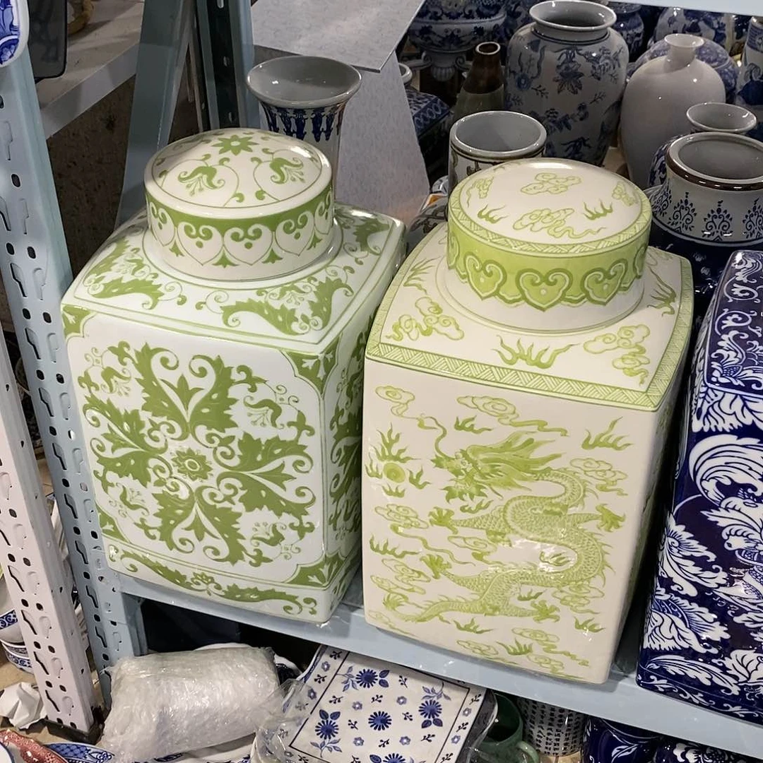 瓶宽****7两个茶叶罐花瓶摆件