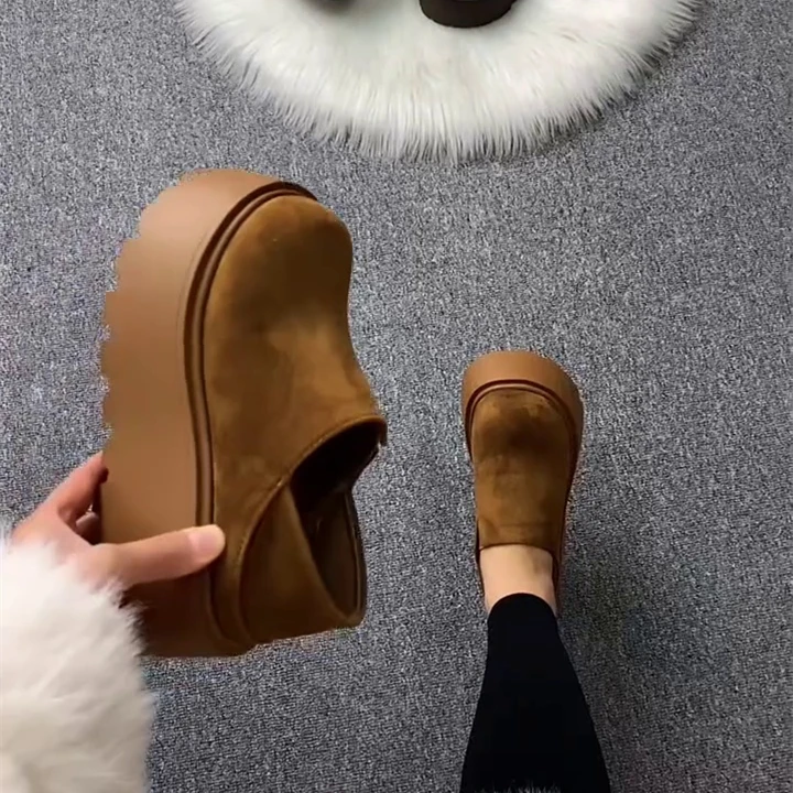 勃肯鞋女外穿2025秋季新款百搭网红复古松糕一脚蹬小个子增高单鞋