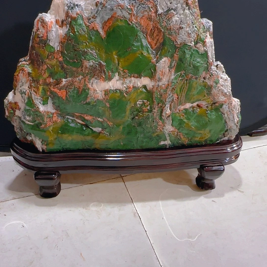 千***马青海七彩石石头摆件