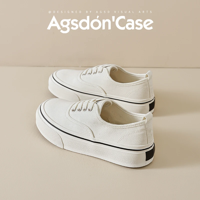 Y奥古狮登厚底帆布鞋女2025新款单鞋夏季百搭小白鞋软底休闲板鞋Y